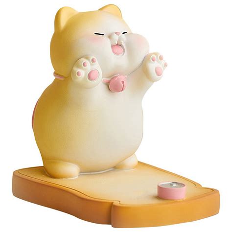 Cute Cat Phone Holder Resin With Toast Apollobox