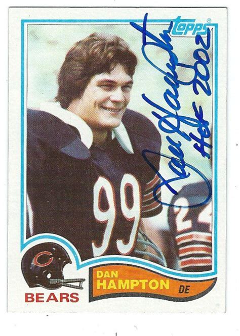 Autographed DAN HAMPTON 1982 Topps Chicago Bears Card - Main Line ...