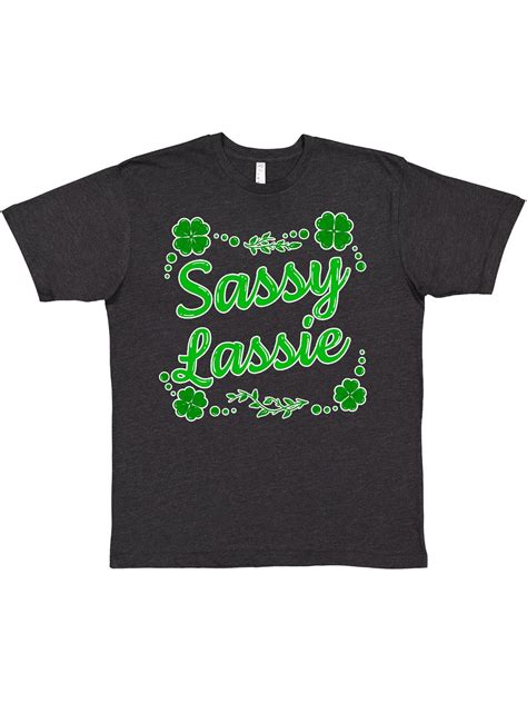 Inktastic Sassy Lassy With Green 4 Leaf Clovers T Shirt