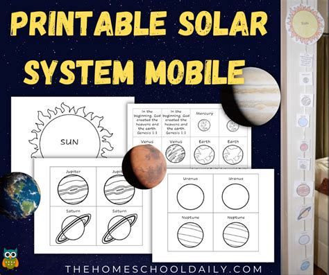 Printable Solar System Mobile The Homeschool Daily