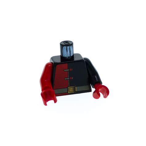 1 X Lego System Torso Oberkörper Figur Alpha Team Ogel Minion Schwarz Dunkel Rot Ein Arm Schwarz