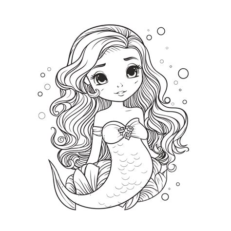 Mermaid Drawing Outline