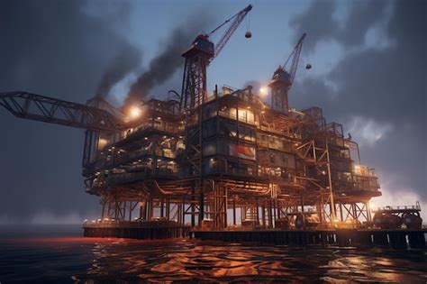 Premium AI Image | Offshore Platform Construction Team