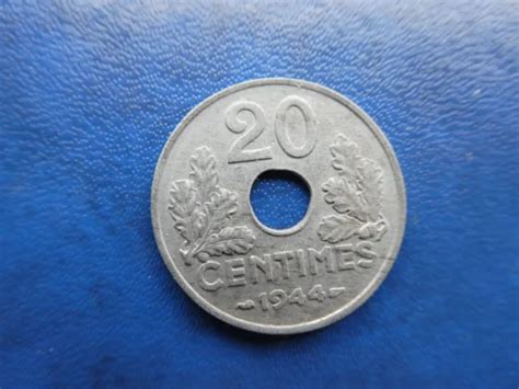 RARE 1944 ETAT Français 20 Centimes zinc EUR 30 00 PicClick FR