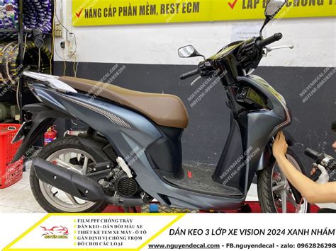 Dán keo 3 lớp xe Vision 2024 xanh nhám Nguyễn Decal Chuyên Dán Keo