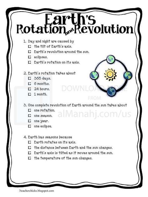 Free Rotation Revolution Worksheet Download Free Rotation Revolution