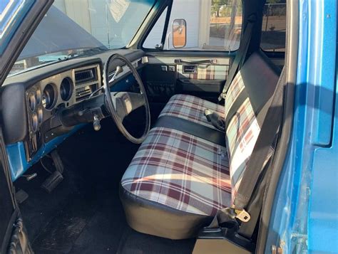 Blue Plaid Squarebody Interior For Chevy Truck