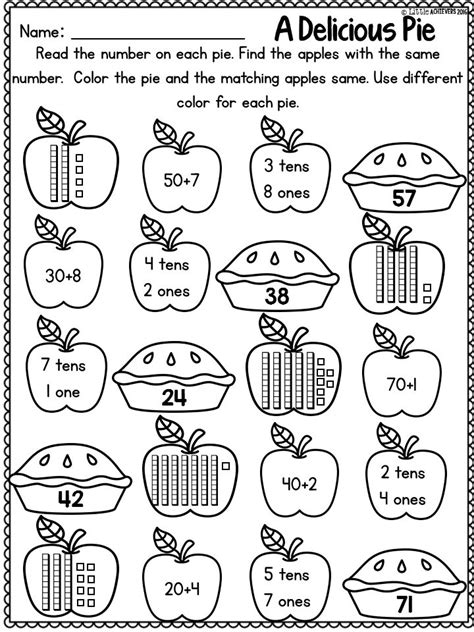 Worksheets Activities Literacy Packet First Grade Fall Math