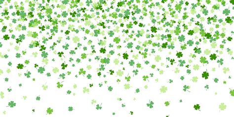 Shamrock Or Green Clover Leaves Pattern Background Flat Design Vector