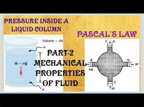 Part Pressure Exerted By Liquid Column Pascal S Law Proof Of