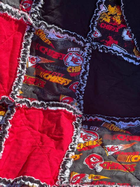 Kansas City Chiefs Rag Quilt. Handmade Quilt With NFL Kansas City ...