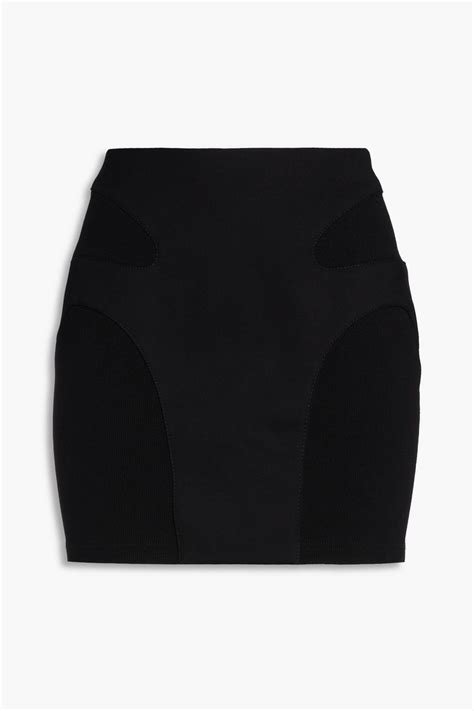 DION LEE Ribbed Jersey Paneled Cotton Blend Mini Skirt THE OUTNET