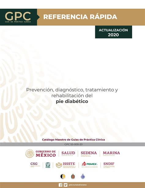 RR pie diabetico GPC ACTUALIZACIÓN 2020 Prevención diagnóstico