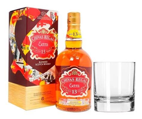 Whisky Chivas Regal Extra 750ml 13 Años Vaso Cristal Regalo