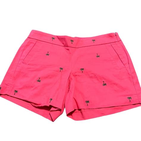 J Crew Shorts J Crew Pink Palm Tree Shorts 0 Cotton Size 8 Poshmark