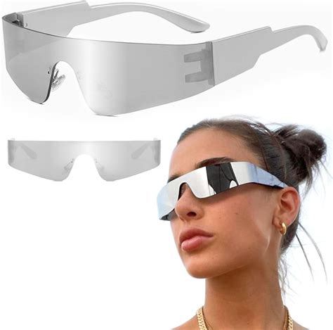 Behone Lunette Futuriste Lunettes De Soleil Futuristes Argent Es Drole