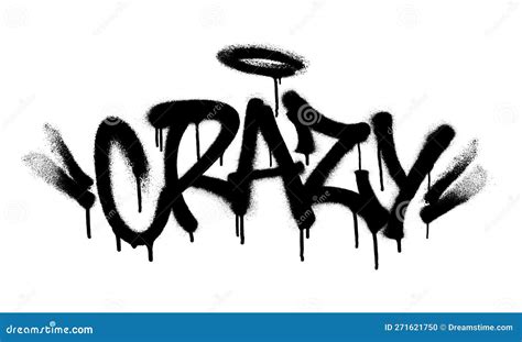 Sprayed Crazy Font Graffiti With Overspray In Black Over White Vector