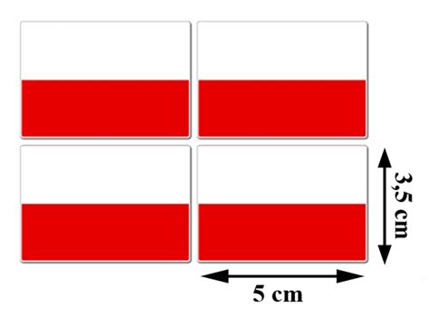 Naklejka Flaga Polski na samochód Naklejki x 4 szt za 16 50 zł z
