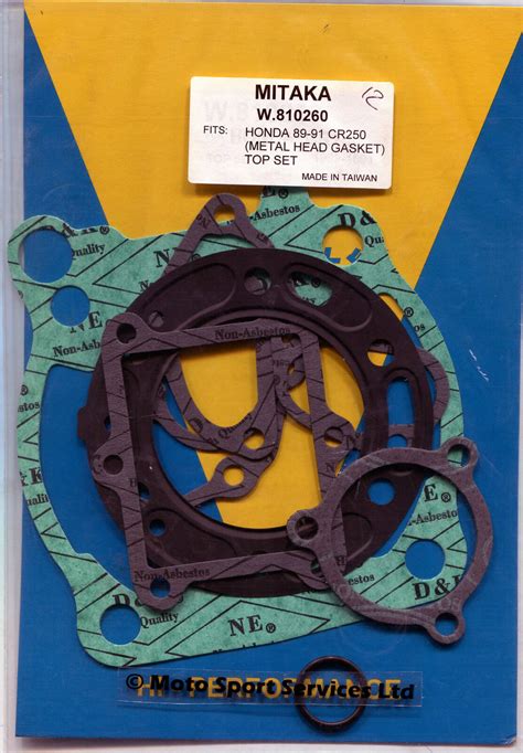 Top End Gasket Set Honda Cr250 Cr 250 1989 To 1991 Mitaka Metal Head Gasket Ebay