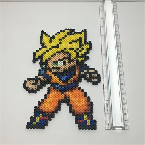 Dbz Super Saiyan Goku Perler Pixel Etsy