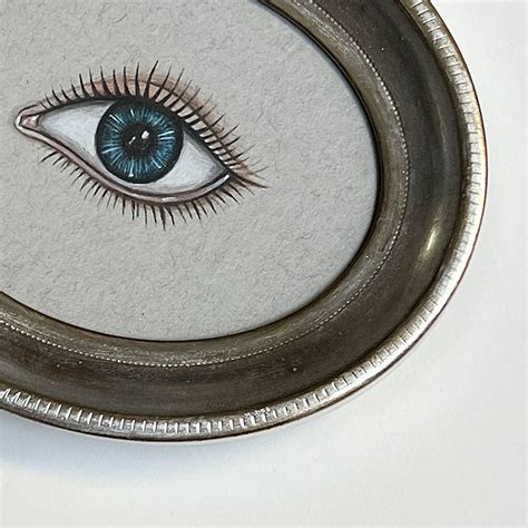 Don Carney Blue Left Eye Art Print In Silver Oval Frame Patch Nyc