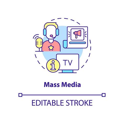 Mass Media Concept Icon Large Audience Communication Social Institution Abstract Idea Thin