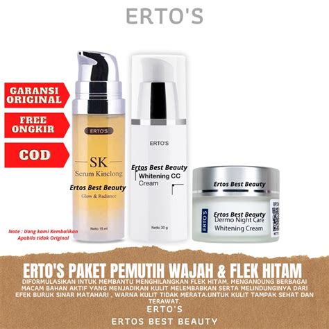 Jual Ertos Paket Whitening Anti Flek Hitam Penuaan Dini Dan Pemutih Di