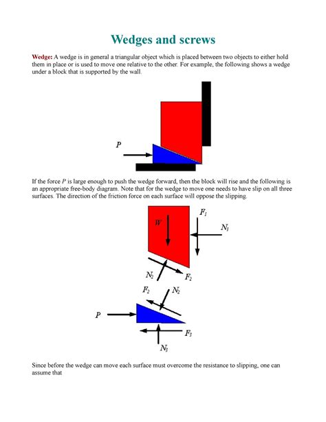 Wedge And Screws Letcure Notes Wedges And Screws Wedge A Wedge Is