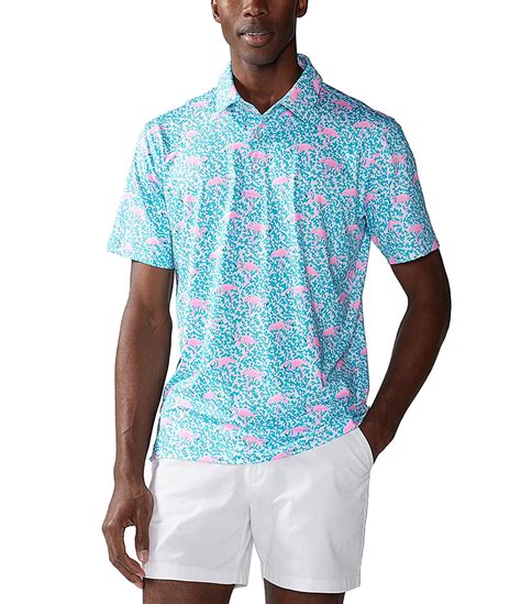 Chubbies The Domingos Short Sleeve Performance Flamingo Printed Polo