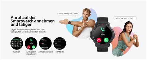 Parsonver Smartwatch Herren Rund Mit Gps Hd Dispaly Schrittz Hler