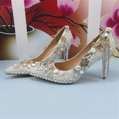 Spring Luxury Cyrstal Wedding Shoes Woman Fashion Thin Heel Lady Party