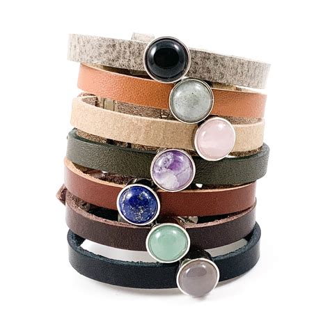 Leren Wikkel Armband Saddle Brown • Armbanden Leer Met Schuivers