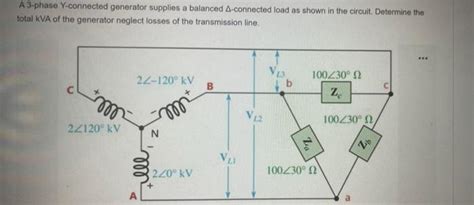 Solved A 3 Phase Y Connected Generator Supplies A Balanced