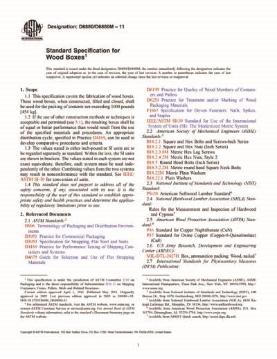 Astm D6880d6880m 11 Standard Specification For Wood Boxes