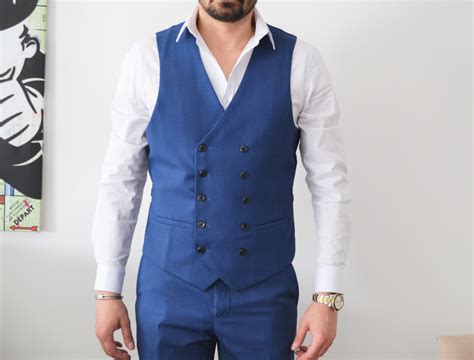 Costume Homme Bleu Slim Pi Ces Avec Gilet