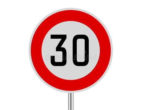 Speed Limit Sign 30 Speed Limit Sign 30km Stock Illustration