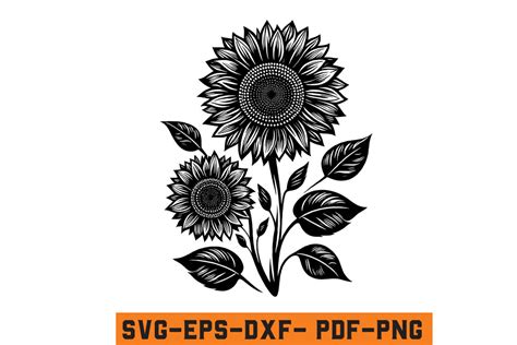 Floral Sunflower Svg Sunflower Cut File Graphic By Craftabledesign