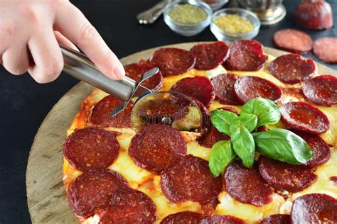 Pepperoni Pizza With Tomato Sauce And Cheese An Entire Recipe