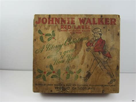 Vintage Johnnie Walker Red Label Holiday Edition Wood Crate Box