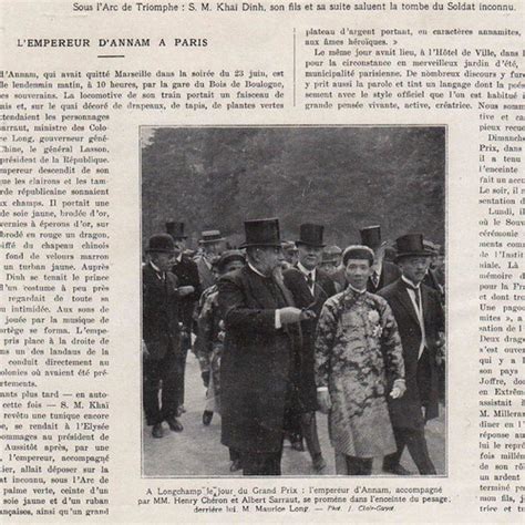 L Empereur d Annam à Paris Article de presse 1 7 1922 Flickr