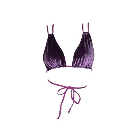 Bruna Convertible Bikini Top Purple Velvet Brasini Swimwear Wolf