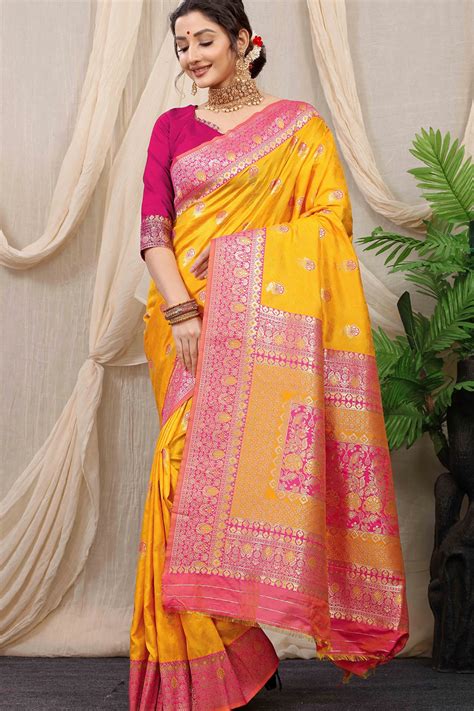 Woven Jacquard Banarasi Silk Saree In Red Ucchal Fashion