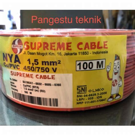 Jual Kabel Nya Tunggal Mm Merah Supreme Meter Shopee