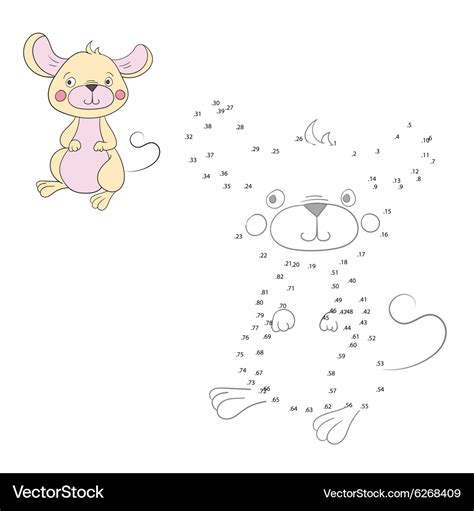 Connect the dots game mouse Royalty Free Vector Image