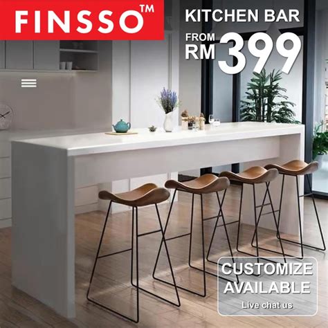 FINSSO: 120cm x 40cm HAVOC/ Bar Table/ Kitchen Island / Dining Table/ Meja Makan/ 吧台/ Bar Stool ...