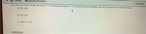 Solved 10 V Points BBUnderStat12 6 R 011 My Notes Given Chegg