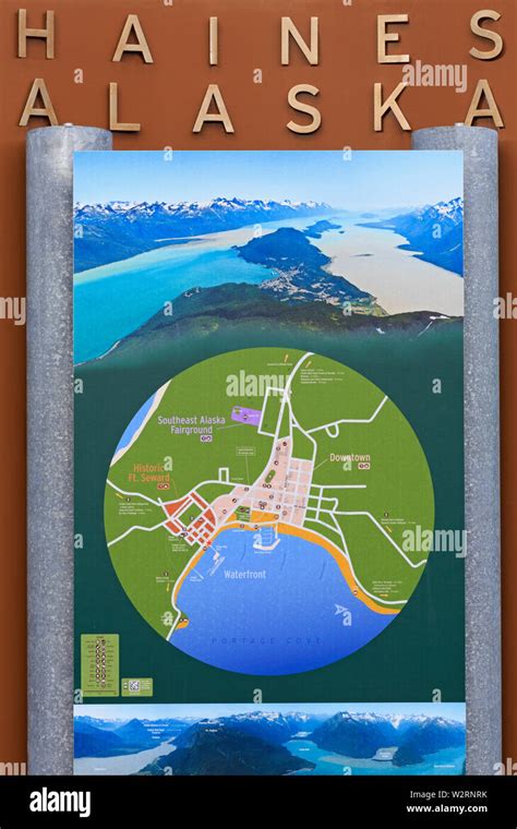 Map of Haines, Lynn Canal, Alaska, USA Stock Photo - Alamy