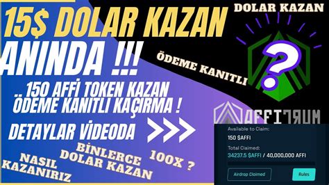 An Nda Kazan Affitrum Deme Kan Tl Adet Affi Token Kazan Dolar