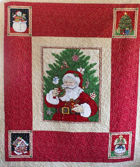 Christmas Panel Quilt Santa Quilt Santa Throw Holiday Etsy