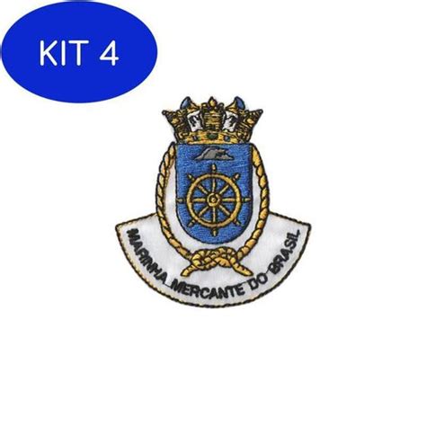 Kit Patch Bordado Marinha Mercante Fecho De Contato Mundo Do